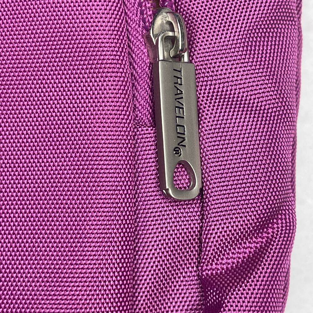 Travelon Anti-Theft Pleated Hobo Crossbody Bag and wallet Purple - Picture 7 of 11